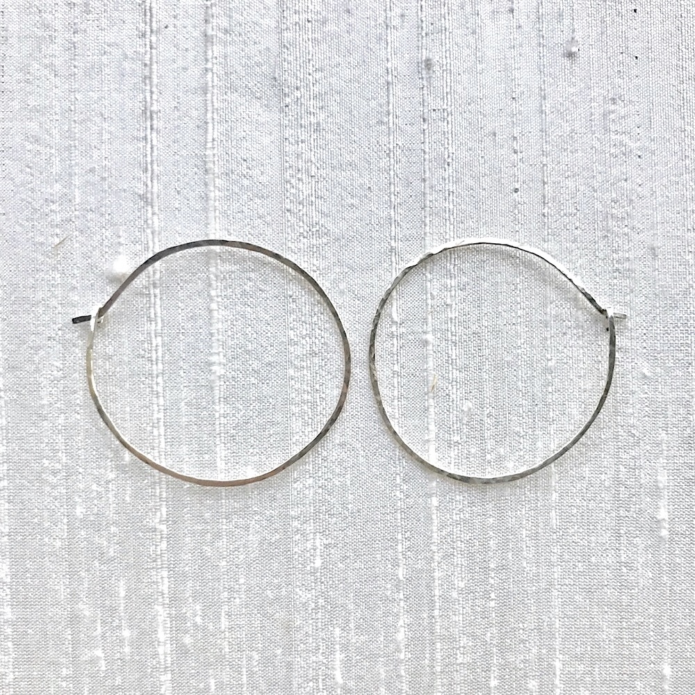 Sterling Silver Artisan Made Hoop Earrings - Picture 4 of 8